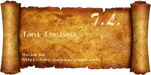 Tani Luciusz névjegykártya